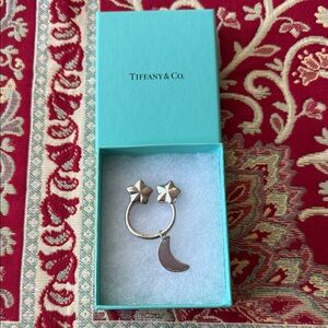Tiffany & Co. Silver Star and Crescent moon key ring